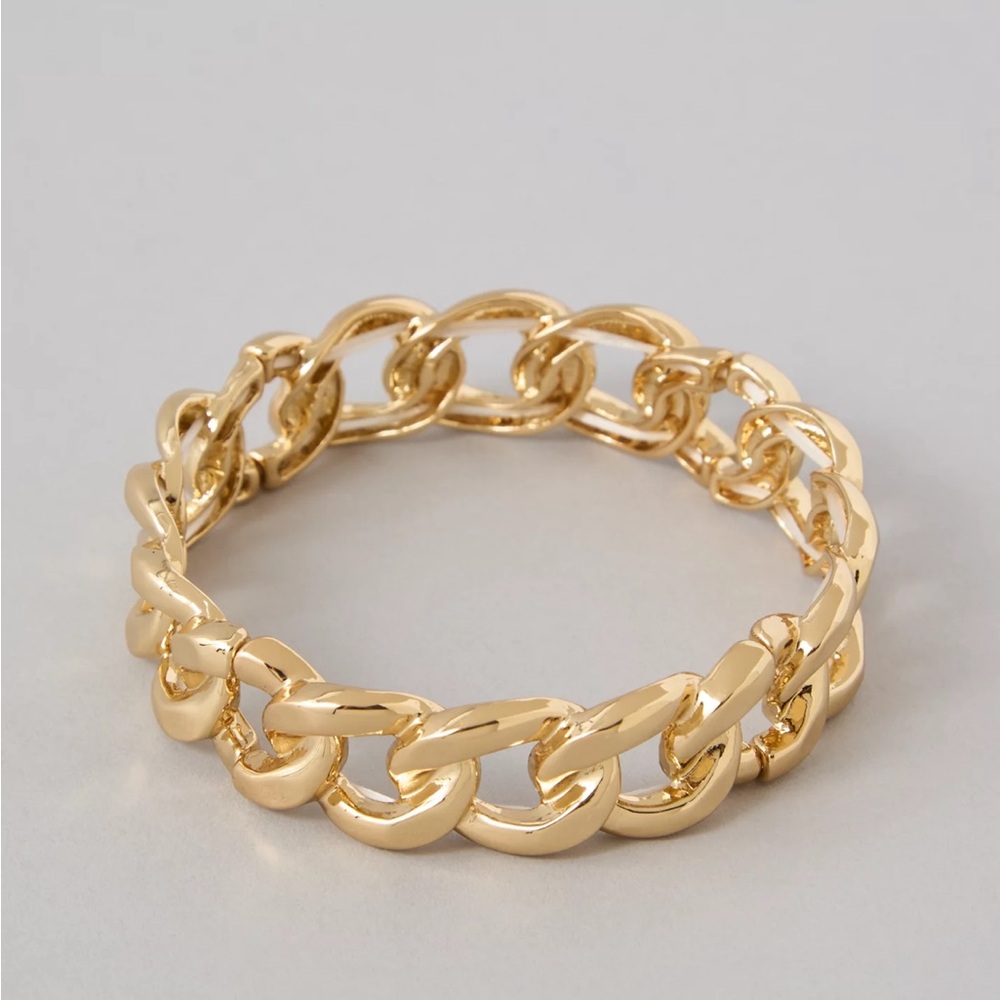 American Eagle Chunky Gold Chain Stretch Bracelet